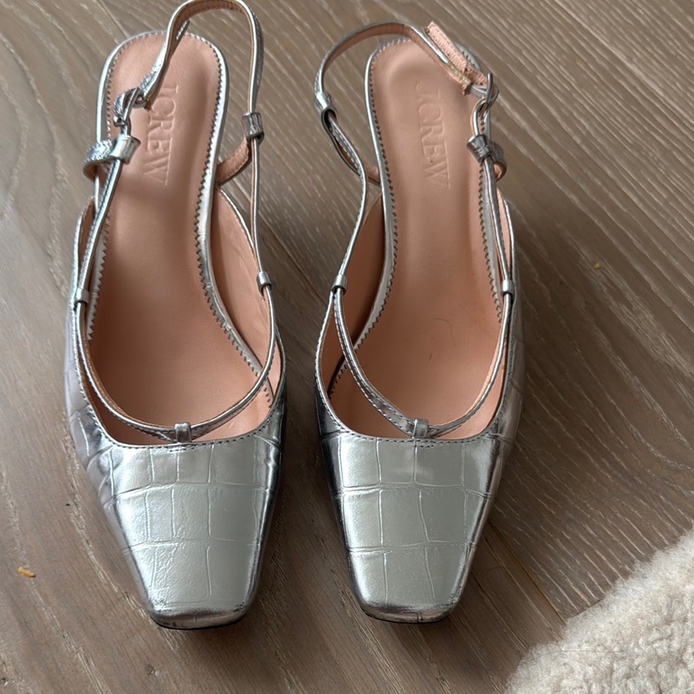 J. Crew Silver Women's Slingback Shoes